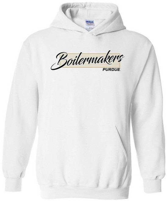 UGP Campus Apparel NCAA 스크린 플레이 팀 컬러 후드 칼리지 대학교 Purdue Boilermakers 화이트 미디엄