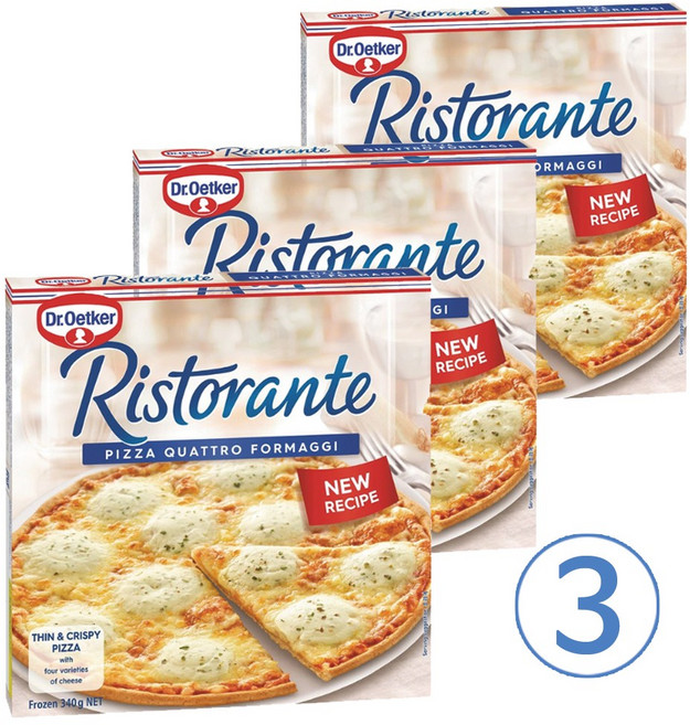 닥터오트커 리스토란테 콰트로치즈 피자 340g, 3개