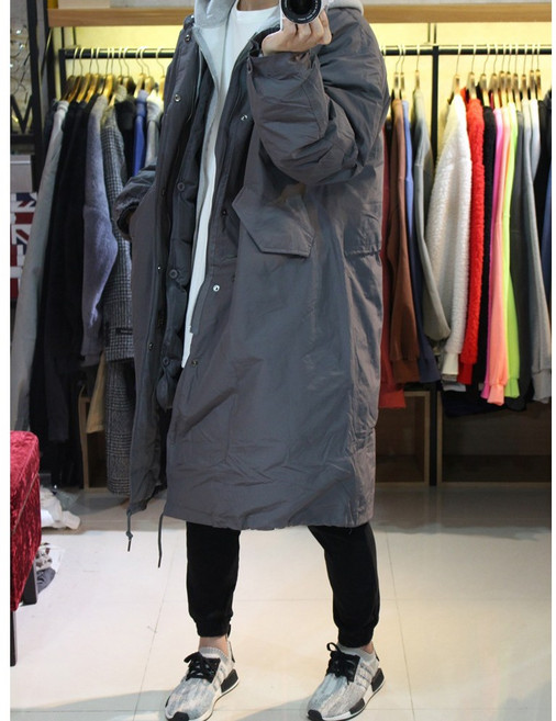 IM 남자 박스 오버핏 패딩 라이너 개파카 롱 야상 점퍼 [3컬러]