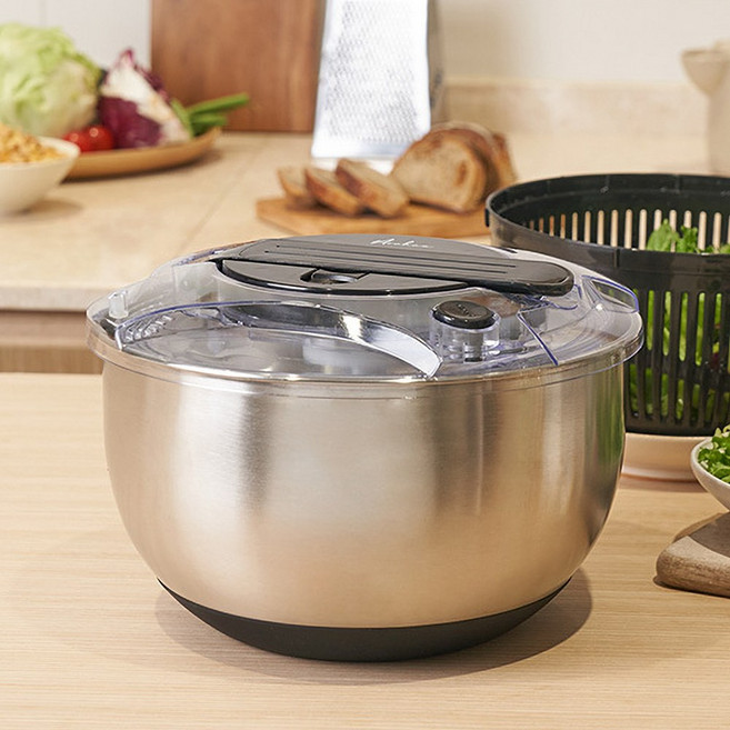 주방 채소탈수기 야채 스텐 음식짤순이 오이지 나물 다짜지는 매직 야채탈수기, 1개