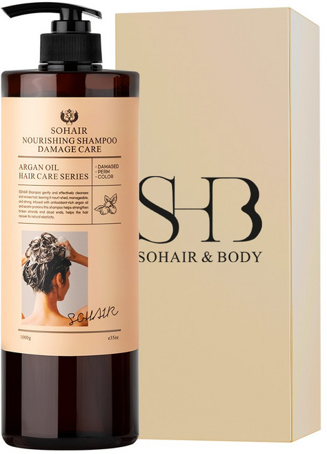 쏘헤어 너리싱 아르간 탈모 샴푸 데미지케어 대용량, 1kg, 1개