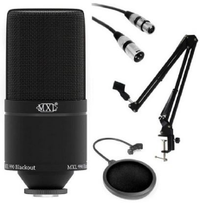 MXL990 BLACKOUT 레코딩 패키지 콘덴서 마이크 보컬 녹음 레코딩