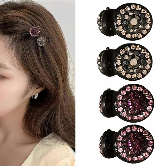 [HANNAL] 큐빅 플라워 미니 집게핀 4P 세트