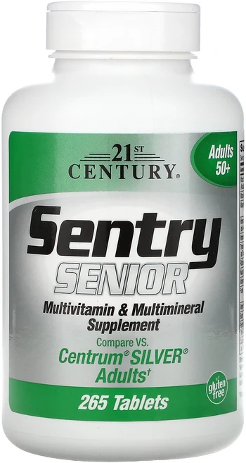 건강챙기세요 21st Century 센트리 시니어 종합비타민 및 종합미네랄 보충제 50세 이상 성인용 265정 백살까지오래오래, 21stCentury센트리시니어종합비타민및종합미네랄보충, 1개 - 쿠팡