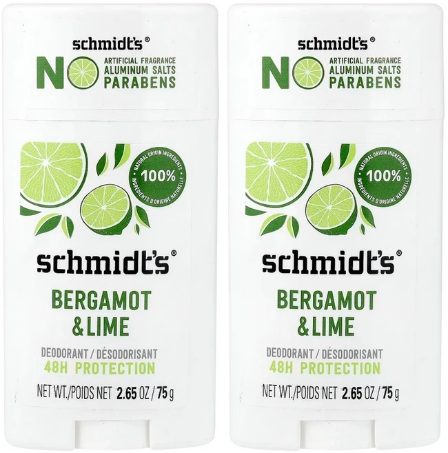 슈미츠 데오도란트 베르가못 라임향 75g 2개 내추럴 데오 스틱 - 쿠팡