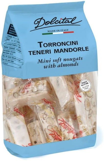 돌치탈 누가바 아몬드 130g Dolcital Torroncini Teneri Nougatstücke mit gerösteten Mandeln weich 130g