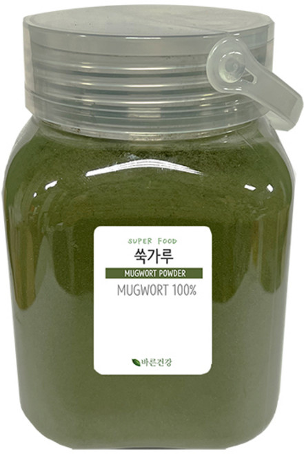 부드럽고 풍성한 맛의 국산 쑥가루 100% 쑥라떼 쑥차 파우더 용기, 350g, 1개