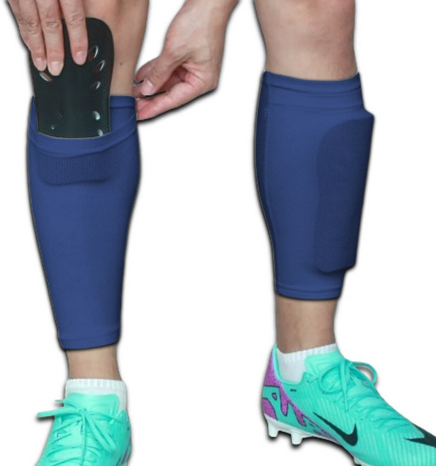 후후패밀리 튜브삭스 스타킹 슬리브 튜브스타킹 신가드홀더 포켓 더블슬리브 밴드 축구, 블루, 1개