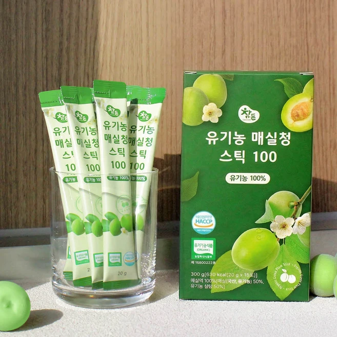 참든 유기농 매실청 스틱, 15개, 20g - 쿠팡