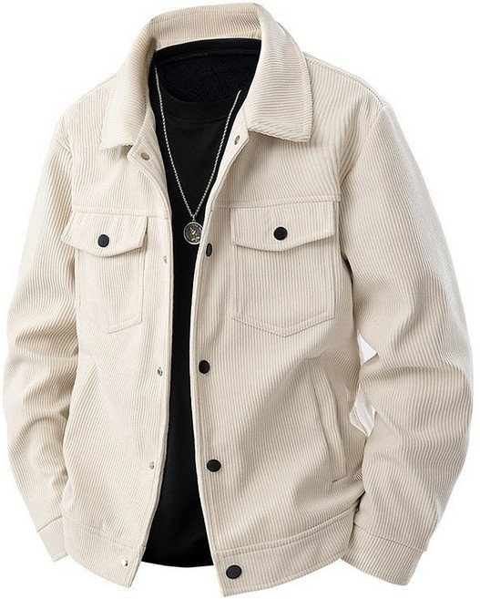 CBHV 남성 봄 가을용 캐주얼 칼라 톱 패션 코듀로이 자켓