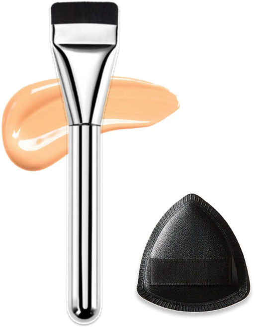 로멀리 초밀착 메이크업 브러쉬 퍼프, 1개, 실버