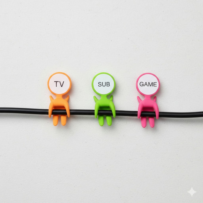 귀여운 사람 모양 케이블 네임택 전선 표시 선 정리 라벨 타이 케이블마커 케이블타이 사무용품