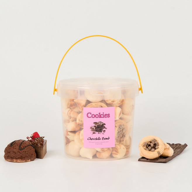 아리감성 수제머랭쿠키 빅사이즈 대용량 원통형 1500ml 호텔델루나 아이유 머랭, 1개, 초코폭탄 1500ml