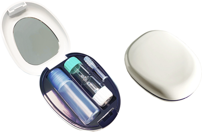 렌즈소녀 에그캐리어 휴대용 드림 하드렌즈 케이스, 2개, 화이트