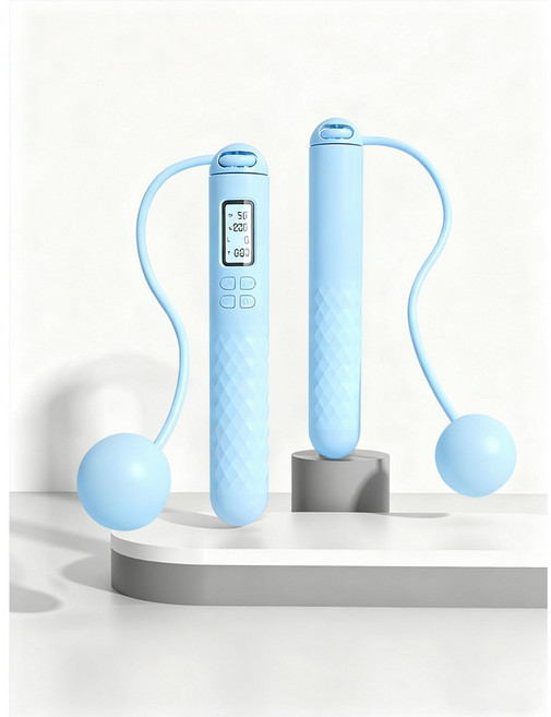 HZDMJ 스마트 줄넘기 실내 무선줄넘기 다이어트 헬스 줄없는무소음 줄넘기 스포츠 저소음 노라인 길이조절줄넘기, 1개, 블루