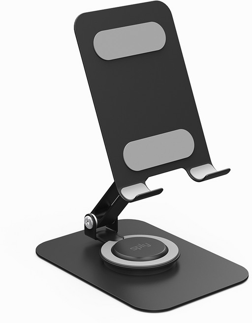 스플리 S1 메탈 핸드폰 거치대 360도 회전 탁상용 각도조절 스마트폰 스탠드 아이폰 갤럭시 호환, 1개, 블랙