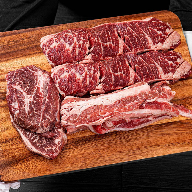 가성비 구이용 소고기 세트 800g 살치살 부채살 우삼겹, 1세트