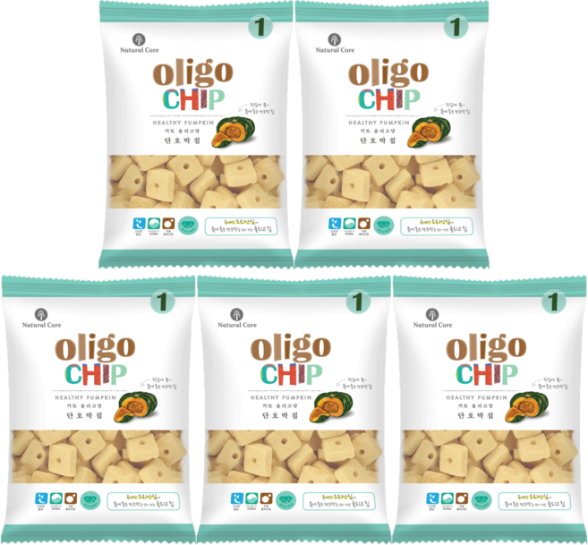네츄럴코어 반려동물 올리고 칩 쿠키 간식, 1.단호박, 45g, 5개