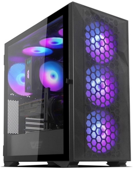 다크플래쉬 컴퓨터 케이스 미들타워 블랙 DLX21 MESH, 1개