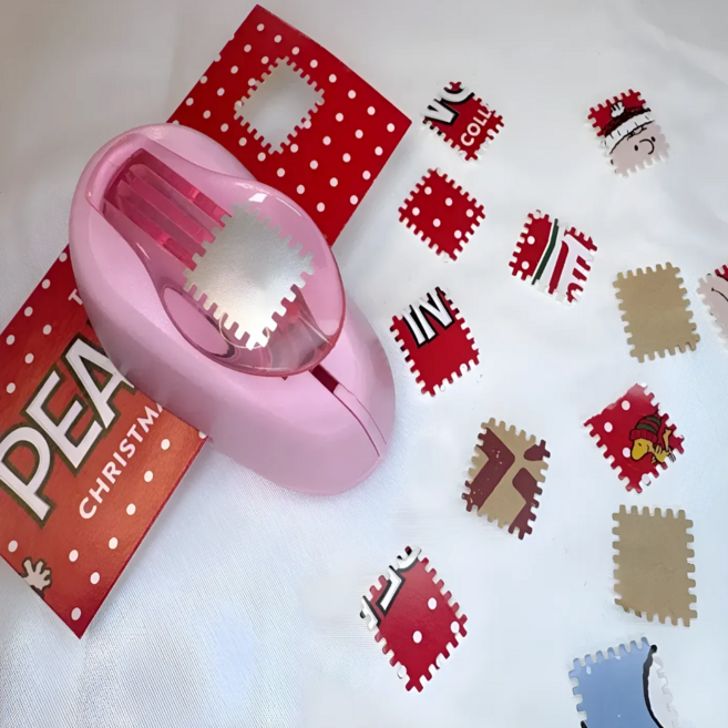 수앤픽 우표모양 펀칭기 스템프 네모모양 펀치 다꾸꾸미기, 1개