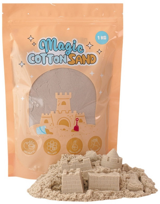 따블리에 매직 코튼 샌드 모래놀이, 1개, 1kg, 브라운