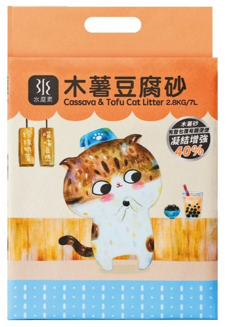 Otis【特惠】水魔素木薯豆腐砂 活性碳豆腐貓砂 極細抗臭益生菌豆腐砂 木薯砂 貓砂 豆腐貓砂 除臭 益生菌, 1個, 1.5mm木薯豆腐砂 7L/2.8kg