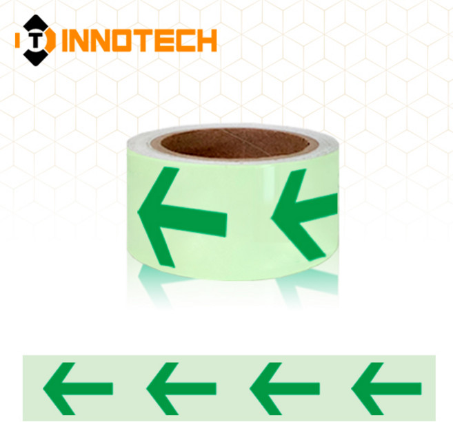 화살표 비상구 피난유도선 비상대피로 야광 축광테이프 400T09/50 (50mm x 10M), 1개