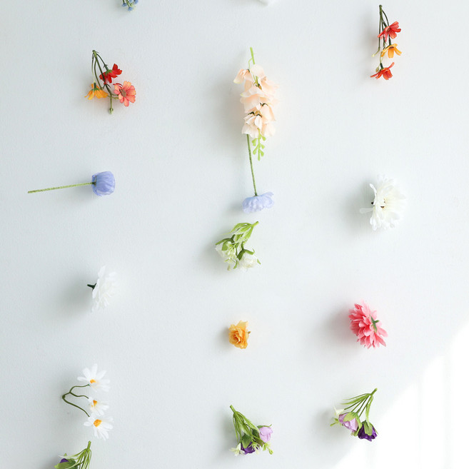 케이트가든 행잉 플라워 DIY 세트 넝쿨 꽃비 백일 웨딩 촬영 소품, 꽃12개+바늘+낚싯줄세트