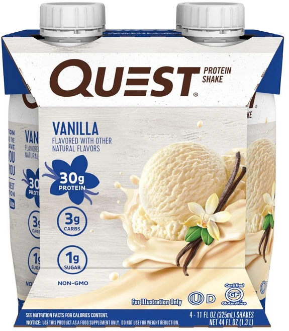 퀘스트뉴트리션 프로틴 셰이크 바닐라, 1개, 325ml, 4개입 - 쿠팡