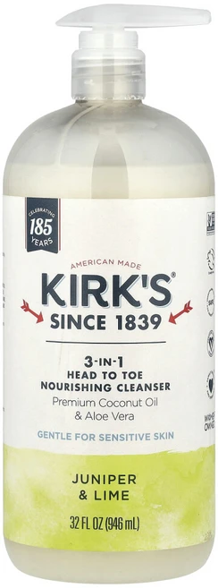 커크스 3-in-1 헤드 투 토 너리싱 클렌저 주니퍼 및 라임 946ml(32fl oz), 1개, 946ml - 쿠팡