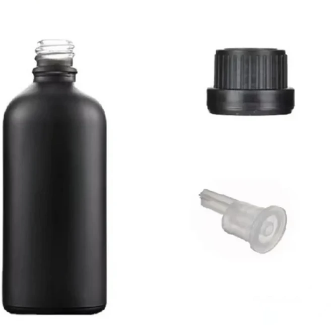 10ml Dropper 유리 병 파인 오일 스크럽 블랙 라이트 회피 화장품 별도의 병입, 03 Flat cap, 07 5ml, 02 10pcs