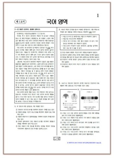 (출력제작) 2022년 11월23일시행 경기도교육청 모의고사 시험지 (고1), 통합과학