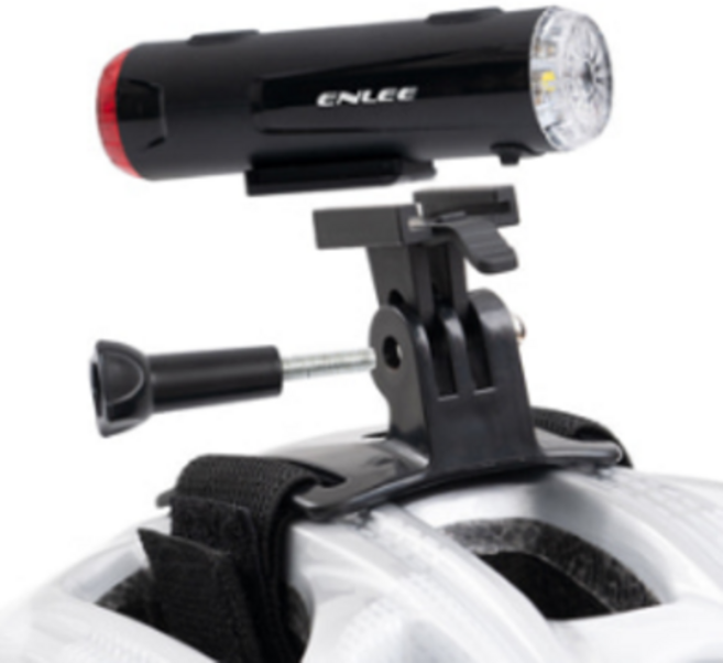 [ENLEE] 엔리 헬멧 전조등 후미등 / 자전거 헬멧 탈부착 가능한 일체형 전조등 후미등, 1개
