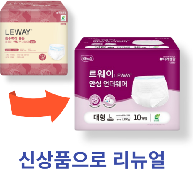 르웨이 요실금 팬티기저귀 안심 언더웨어 대형 10매입, 10개입, 8개