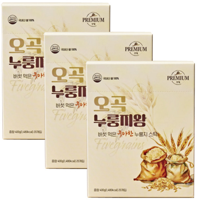 쌍지뜰 오곡누룽지왕, 3박스, 400g