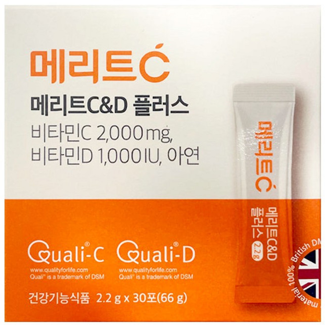휴온스 메리트C&D 플러스 2000mg 비타민C+D+아연, 1세트, 30회분