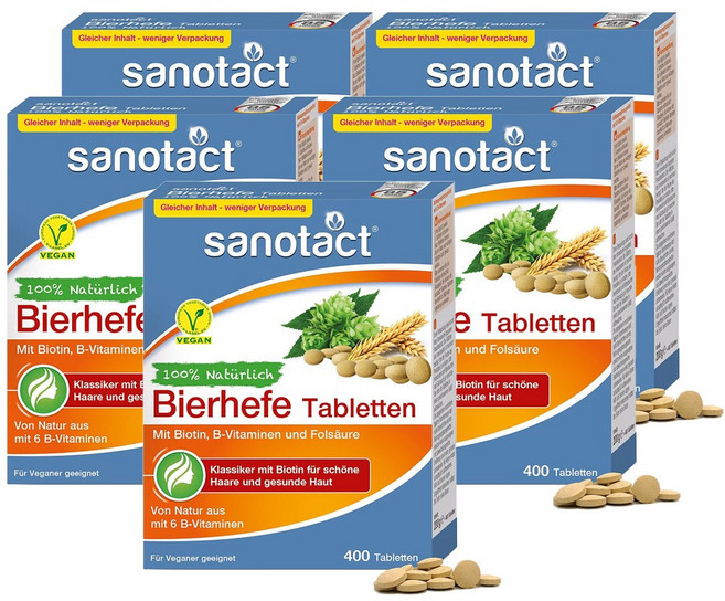 Sanotact 자노닥트 독일 맥주효모 Brewer's Yeast 400정 5개, 400개