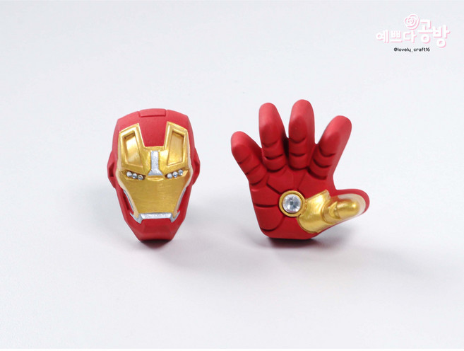 아이언맨 석고방향제 얼굴+손 차량용방향제 (5ml리필액 포장상자 포함), 존바바토스아티산, 1세트