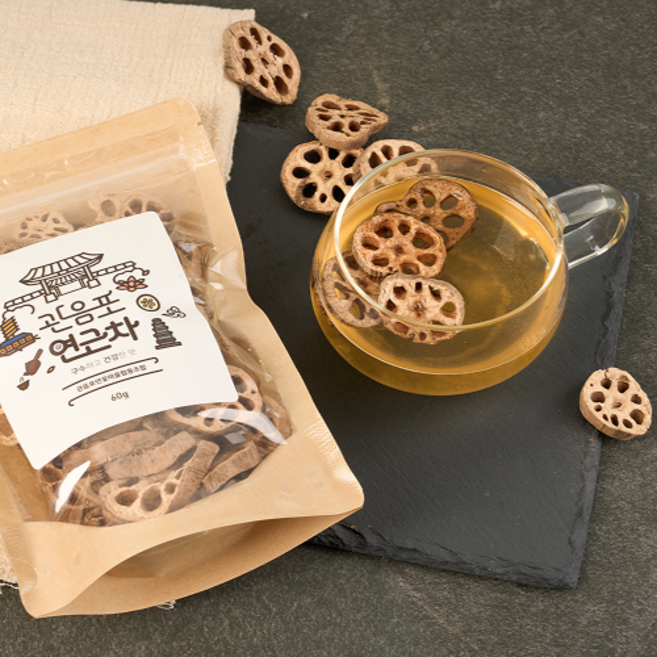 [무농약 연근] 구수하게 마시는 관음포 연근차 원물, 60g, 3개, 1개입