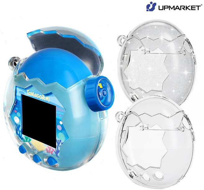 다마고치 파라다이스 투명 케이스 글리터 풀커버, 투명펄 글리터