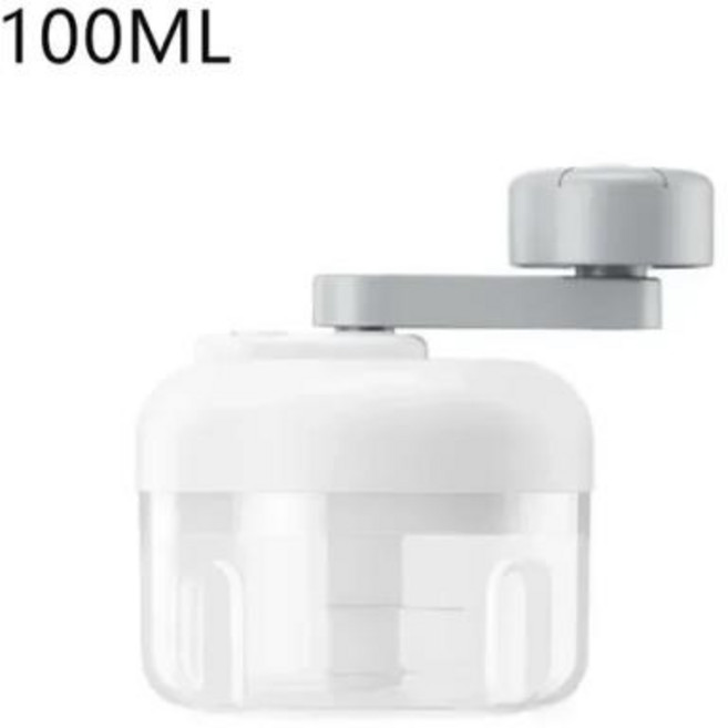 휴대용 미니 소형 믹서기 텀블러 블렌더 다용도 멀티 핸드 믹서기 다기능 야채 다지기 푸드 수동 크랭크 마늘 주방 가제트, 2) White 100ML