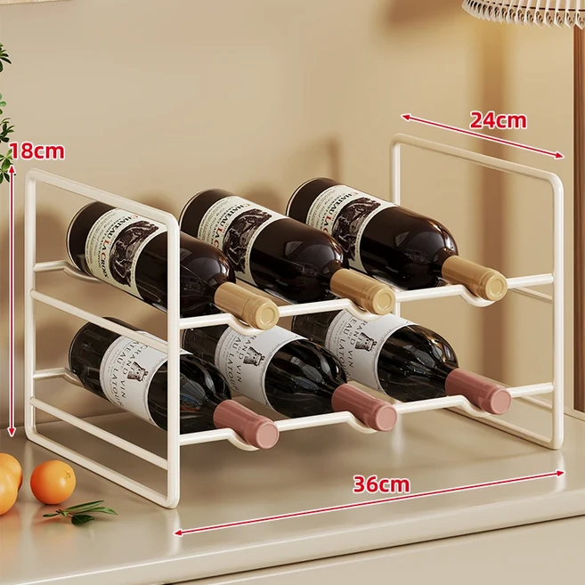 심플 대용량 와인랙 데스크탑 다층 수납장 홀더 정리함 북유럽 스타일 거실용, 02 흰색 - 2겹, 1개
