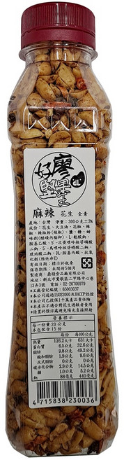 好廖堅果王 罐裝花生, 1個, 麻辣花生, 300g