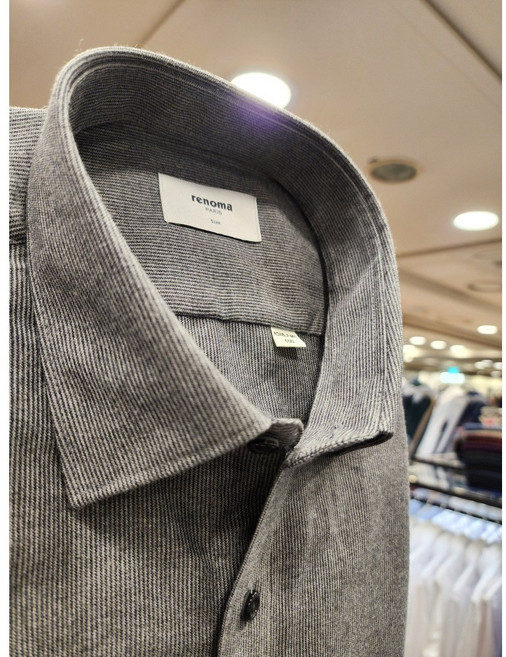 NC 불광점 레노마 # F/W #24년#신상 # !!!꼭 필요한 따듯한 겨울 남방 !!! 기모 마이크로 스트라이프 밑단 일자 # 슬림 긴팔 남방 ROWSLP-951--DG NY