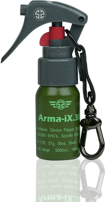 2026년신제품 에스디펜스 Arma-iX3.0 호신용 스프레이 휴대용 페퍼 스프레이 캠핑용 곰퇴치 맹견퇴치, 올리브그린본품(파우치미포함), 1개 - 쿠팡