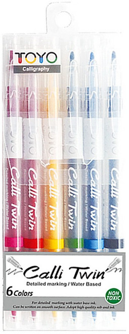 토요아트 토요 캘리 트윈펜 세트 (6색), 단품