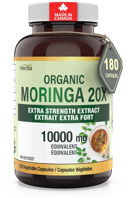 모링가 10000mg 180식물성캡슐 모링가잎 20배 농축 가루 분말 허바 캐나다, 1개, 180정 - 쿠팡