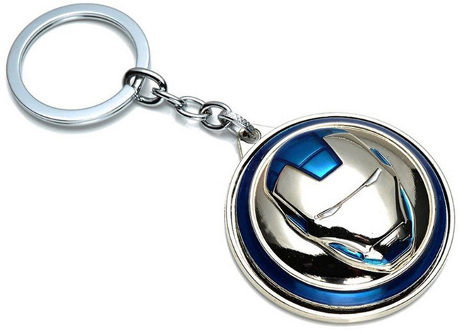 BAFC1857 어벤져스 굿즈 아이언맨 키 링 가능 회전 크리에이티브 알로이 키 홀더, 1개, D