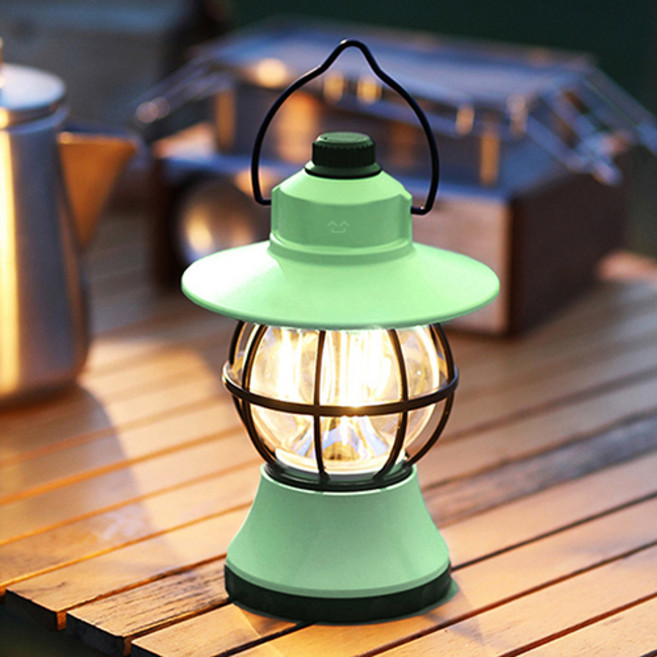 소소147 빈티지 감성 LED 캠핑랜턴 조명 무드등 캠핑조명 민트, 1개