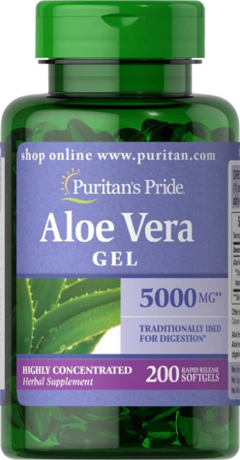 Puritans Pride Aloe Vera Extract 퓨리탄 프라이드 알로에 베라 추출물 25mg 200소프트젤, 200정, 1개 - 쿠팡